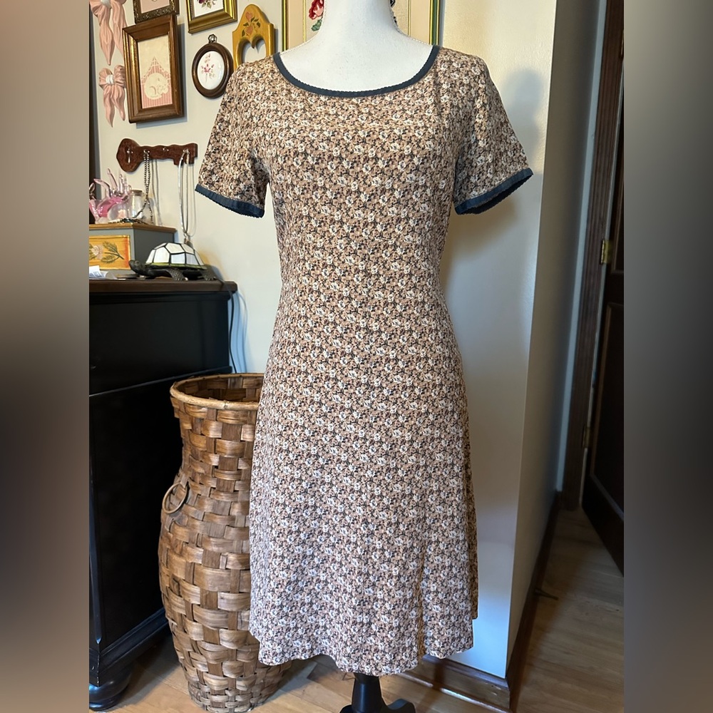 Vintage Laura Ashley ditsy floral silk dress